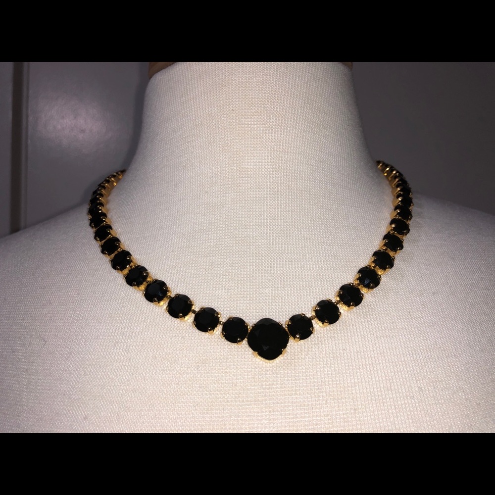 Black and Gold Swarovski Crystal Necklace